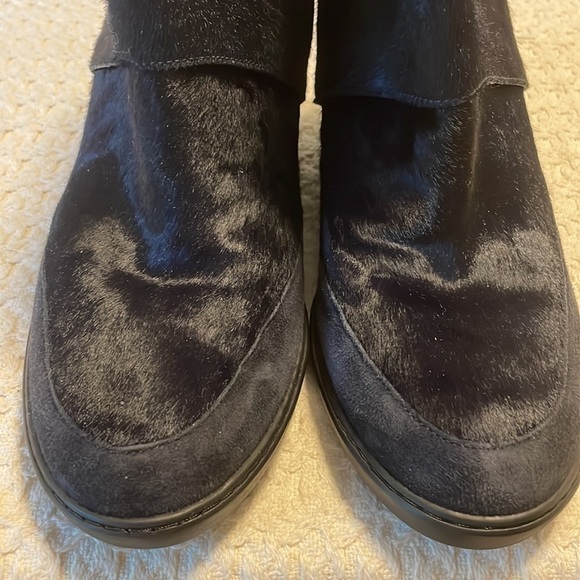 VINCE Pony Hair Black Suede Ankle Boots - Picture 5 of 7